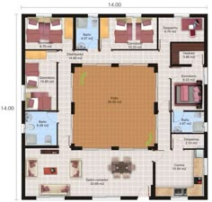 the floor plan for an apartment with two separate rooms