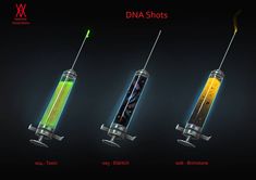 three different types of dynamite shots in the dark