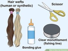 3 Ways to Make Hair Extensions - wikiHow Micro Bead Hair Extensions, Hair Ext, Hair Extensions For Short Hair, Short Hairstyles Fine, Extension Hair, Real Hair Extensions, Dread Extensions