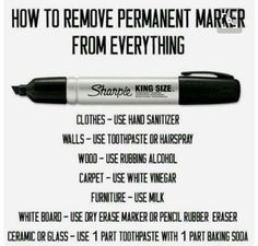 the instructions for how to remove permanent marker from everything you can do with sharpie pens