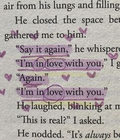 a poem written in pink ink on white paper with hearts and words that read, i am from his lungs and filings he closed the space between