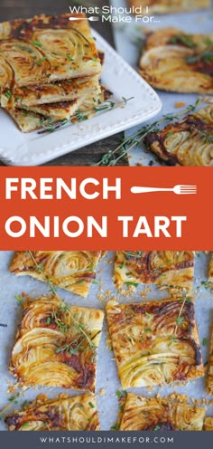 french onion tart with text overlay