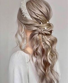 Back To School Hairstyles, Bridesmaid Hairstyles, Different Hairstyles, Pearl Hair, Wedding Hair And Makeup, Bride Hairstyles, About Hair, Ponytail Hairstyles, Bridesmaid Hair