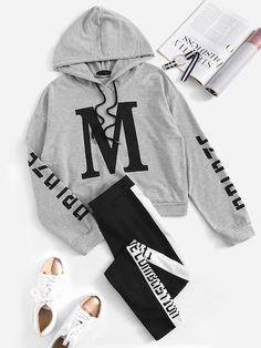 Pant Sets For Women, Letter Hoodie, Sweat Pant, Pant Sets, Sweat Hoodie