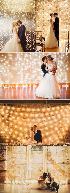 the bride and groom are posing for pictures