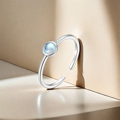 Type: Engagement Ring Material: 925 Sterling Silver Weight: 1.80g Inner Diameter:1.81cm Color: Silver Item: Sold As Single Open Ring, Ring Verlobung, Earring Necklace, Ring Necklace, Moonstone, 925 Sterling Silver, Engagement Rings, Sterling Silver, Silver