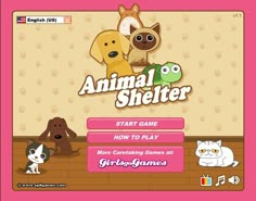 an animal shelter website with cats and dogs