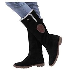 Category:Boots; Upper Materials:Faux Suede; Embellishment:Buckle,Zipper; Season:Fall,Winter; Heel Type:Flat Heel; Gender:Women's; Platform Height:0.39; Toe Shape:Round Toe; Type:Knee High Boots,Fleece Lined; Style:Comfort,Plush,Minimalism,Casual,Vintage,Classic; Heel Height(inch):1-2; Outsole Materials:Rubber; Occasion:Daily; Closure Type:Zipper; Pattern:Solid Color,Embroidered; Listing Date:09/15/2023; Production mode:External procurement; 2024 Trends:Suede Shoes,Snow Boots; Size chart date source:Provided by Supplier.; Strap Type:Double Strap; Heel Height:Low Heel Knee High Boots Winter, Suede Boots Knee High, Girly Shoes, 2024 Trends, Snow Winter, Suede Shoes, Winter Casual, Heel Type, Casual Boots