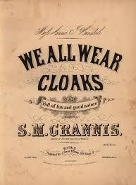 we all wear cloaks advertisement from the early 1900's for smm cranns