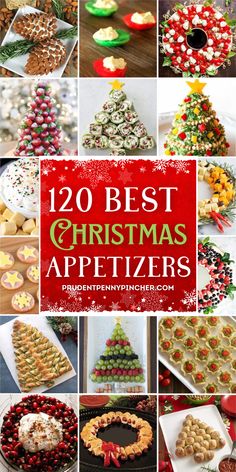 christmas treats and desserts are featured in this collage with the words 20 festive christmas