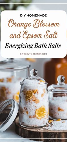 Revitalize with Orange Blossom & Epsom Salt Bath Salts Homemade Epsom Salt Soak, Epsom Salt Diy, Diy Bath Tea Recipes, Orange Bath Salts, Diy Bath Soak Recipes, Diy Bath Salts With Essential Oils, Epson Salt Bath, Diy Bath Oil, Bath Tea Recipe