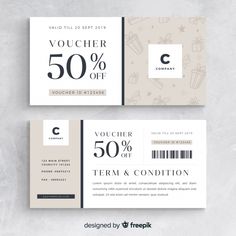 two coupons for voucher and 50 % off on the same item, one is white