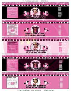 Boss Baby Printables, Boss Baby Girl, Boss Baby Party, Baby Party Favors, Happy Birthday Boss, Pink Party Favors, Baby Printables, Happy 1st Birthdays, Candy Bar Wrappers