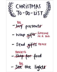 christmas to do list with words written on it