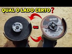 two grinding wheels with the words qul o lado certo