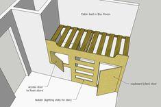 the diagram shows how to build a loft bed