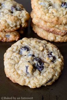 oatmeal raisins and blueberry cookies on a baking sheet