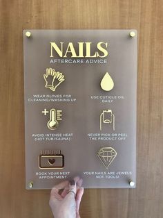 Nail Aftercare, Spa Sign, Beauty Sign, Dark Text, Nail Station