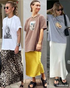 Cool And Chic Outfit, Hot Summer Day Office Outfit, Street Style 2024 Summer, T Shirt Outfits Women, T Shirt And Skirt Outfit, Shirt With Skirt, Mommy Outfits, Fashion For Women Over 40, Looks Street Style