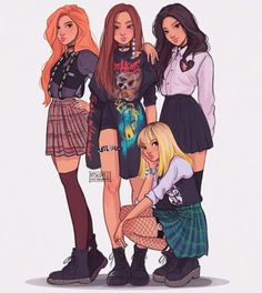 Resultado de imagem para blackpink fanart Bff Drawings, Drawings Of Friends, Girls Cartoon Art, الرسومات اللطيفة, Manga Drawing, Art Drawings Sketches, Girl Drawing, 그림 그리기, Girl Cartoon