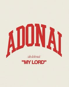 the words adonal are written in red on a white background