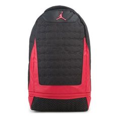 Air Jordan Retro 13 Backpack 'Black Red' 9A1898-KR5 Red Sports Backpack, Sporty Red Bag For Streetwear, Sporty Red Nylon Bag, Red Standard Backpack For Sports, Red Backpack For Streetwear, Red Sporty Outdoor Bag, Sporty Red Outdoor Bag, Sporty Red Backpack, Sporty Red Backpack For Everyday Use