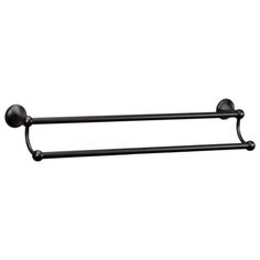 two black metal towel bars on a white background