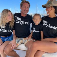 The Original, The Remix, The Encore® matching family set, featuring stylish black shirts. These incredibly soft tees are the perfect addition to your family's wardrobe, whether you're heading for a family vacation, capturing beautiful moments in a photo shoot, or searching for a special baby shower gift. Each shirt in this set is not only cute and adorable but also serves as a unique way to make pregnancy or birth announcements. With the Sibling Matching Pregnancy Announcement Set, you can share Funny Children, Family Shirts Matching, Kids Funny, Family Humor, Mom And Grandma, Family Set, Exercise For Kids, Family Outfits, Family Photoshoot