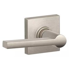 an image of a door handle on a white background with the handles in brushed steel