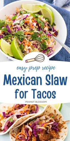 mexican slaw for tacos with text overlay