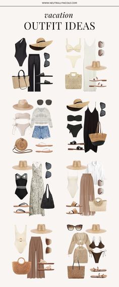 Summer Outfit Beach Vacation, Outfit Ideas Vacation The Beach, Vacation Outfits Neutrals, Vacation Cute Outfits, Beaches Outfit Women, Resort Birthday Outfit, Classy Pool Outfit, Spring Resort Outfits, Hotel Outfit Ideas Summer