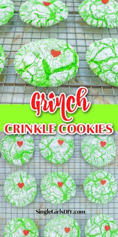 If you love the Grinch, then you have got to make these easy Grinch cake mix cookies! Perfect for holiday dessert tables and cookie exchanges, the bright green color will wow guests! Grinch Crinkle Cookies, Easy Grinch Cookies, Homemade Cake Mixes, Grinch Cake, Crinkle Cookies Recipe, Easy Christmas Cookie Recipes, Cake Mix Cookie Recipes