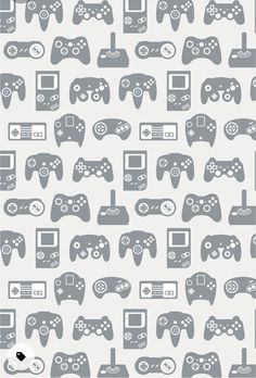 a gray and white pattern with video game controllers