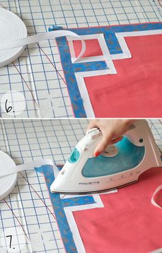 how to make an iron - less table runner with paper plates and ribbon trimmings