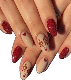 Christmas Gel, Winter Nails Acrylic, Nagel Tips, Cute Christmas Nails