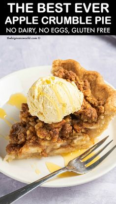 the best ever apple crumble pie no dairy, no eggs gluen free