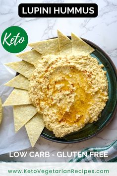 low carb, gluten free hummus with text overlay