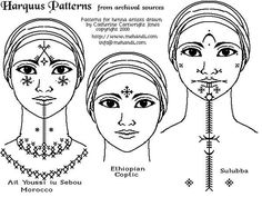 three women with different facial markings on their faces and the words hapuus palstics from natural sources