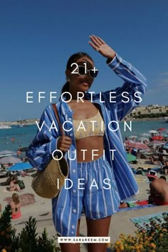 Looking for effortless vacation outfits to wear on your next trip? You need to see these chic and comfortable outfit ideas that perfectly blend style and ease for your getaway. Cute summer vacation outfit ideas for 2024. Whether for a tropical destination, beach day, Mexico, Miami, Greece, or Italy. Summer Vacation Beach Outfits, Summer Holiday Day Outfits, Beach Wear Inspiration, Outfits Ideas For Vacation, Miami Vacay Outfits, Mexico Dress Outfit, Tahiti Vacation Outfits, What To Wear In New Mexico, Florida Beach Outfits Summer