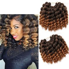 PRICES MAY VARY. Short Crochet Hair,Curly Crochet Hair, Wand Curls Crochet Hair,Jumpy Wand Curl,Jamaican Bounce Crochet Hair, Wand Curl Crochet Hair 2X Fluffy Wand Curl Package: 22 strands in each pack, 4 packs/Lot, (90g±5g)/Pack,Usually 4packs full a head, Free Crochet hook as gifts Advantage: Natural Looking, Tangle Free, Easy Brushing, Easy Separating, Easy to Crochet, Light & Soft, Let You Feel More Comfortable When Using and You Can Use It for Long Time curly crochet hair, Short and Bouncy with a loose curl pattern is trendy and flattering, Usage: Party, Daily use etc. Any problems, please feel free contract us, we will make you satisfied Jumpy Wand Curl Crochet Hair Synthetic Hair Africa Package: 22 strands in each pack, 4 packs/Lot,(90g±5g)/Pack, Usually 4-6 packs full a head, Free Jamaican Bounce Crochet Braids, Wand Curl Crochet Hair, Jamaican Bounce Crochet, Xpression Hair, Curly Crochet Hair Styles, Crochet Hair Extensions, Crochet Twist, Crochet Braid Styles, Crochet Braids Hairstyles