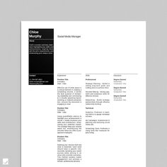 a black and white resume is displayed on a gray background with the words'choice murphy '