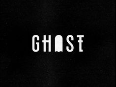 the word ghost written in white on a black background