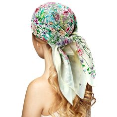 PRICES MAY VARY. 100% Mulberry Silk - We only use the best mulberry silk, healthy and environmental protection, no pollution, no odor, breathable, light weight, soft and smooth, no static electricity, meet your so needs. Size - 27“ inches/68*68 cm square turban, not too big or too small to wear, is the most suitable size Multi Way To Wear - The square scarf can be used as a headscarf, neck scarf, shawl, turban, veil, belt, tie, etc. Suitable for women of all ages. You will be the most distinctiv Silk Bandana For Summer, How To Tie Silk Scarf On Head Sleep, Italian Head Scarf Silk Scarves, How To Wrap Silk Head Scarf Sleep, Trendy Adjustable Multicolor Headscarf, Summer Satin Headscarf, Bohemian Silk Headscarf, Satin Head Scarf, Silk Head Scarf