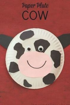 a paper plate cow with the words paper plate cow on it's front and bottom