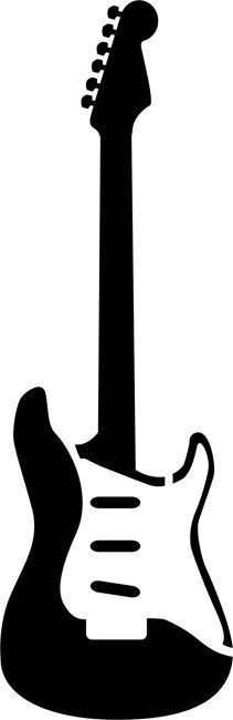 an electric guitar silhouetted against a white background