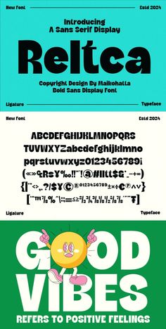 three different types of font and numbers on the same page, each in different colors