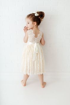 Bohemian Ivory Flower Girl Dress Rustic Tulle Wedding Dress | Etsy Simple Flower Girl Dresses, Bohemian Flower Girl Dress, Bohemian Flower Girl, Cream Wedding Dresses, Ivory Flower Girl Dress, Bohemian Beach Dress, Flower Girl Proposal, Heirloom Dresses, Ivory Flower Girl