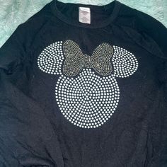 This Is A Bedazzled, Sequin Minnie Mouse Sweater Never Worn Size Medium Disney Sweater! Minnie Mouse Sweater, Disney Sweater, Disney Sweaters, Blue Sweater, Disney Tops, Black Sweater, Blue Sweaters, Colorful Sweaters, Black Sweaters