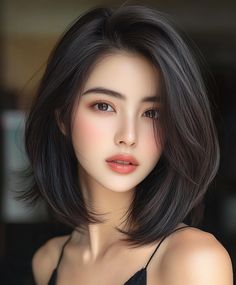 Chic Sleek Bob with Dark Fall Hair Colors Asian. Asian Hair Round Face, Asian Hair Trends, Hair Colors Asian, Highlights On Brown Hair, Hair Round Face, Styling Tricks