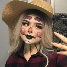 Glam Scarecrow Makeup, Nem Halloween Makeup, Last Minute Kostüm